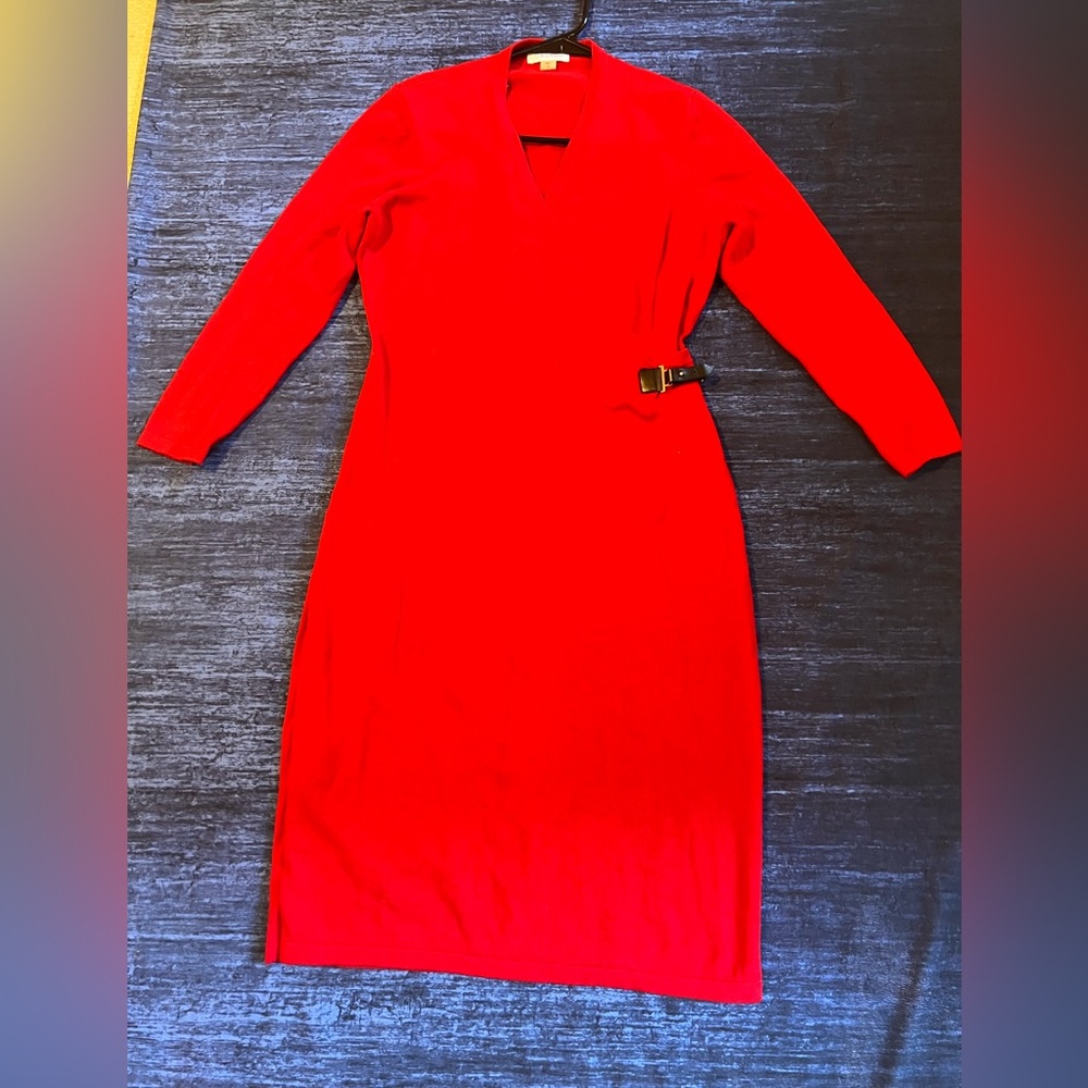 Calvin Klein
Buckle Faux-Wrap Sweater Dress (M)